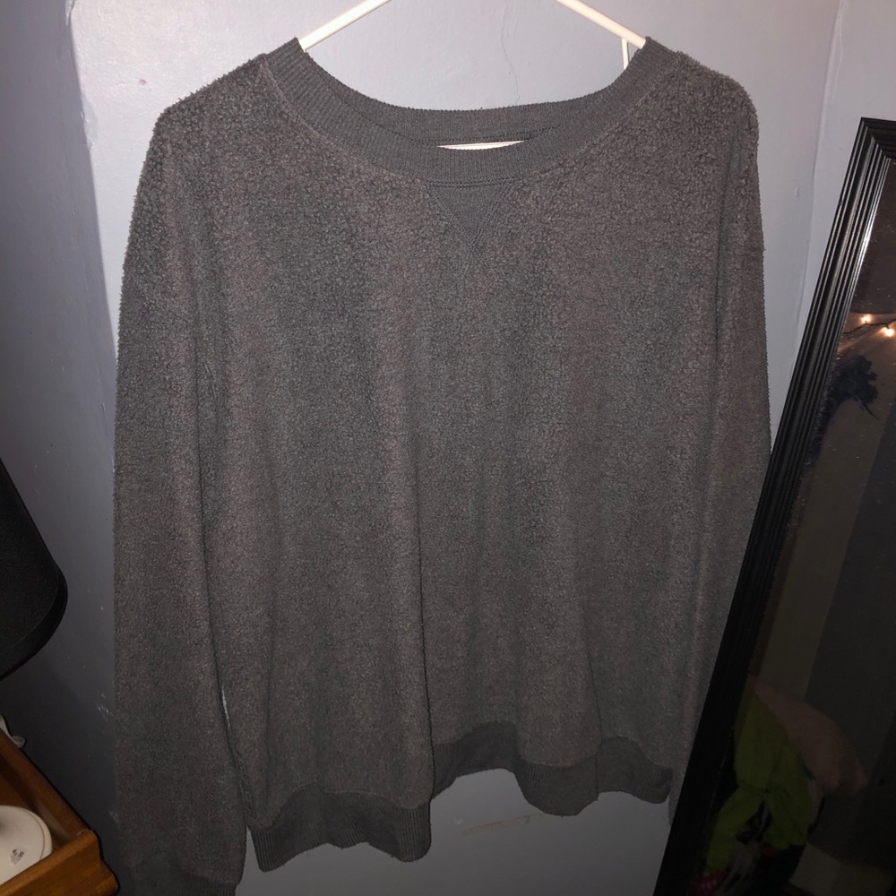 fuzzy crewneck